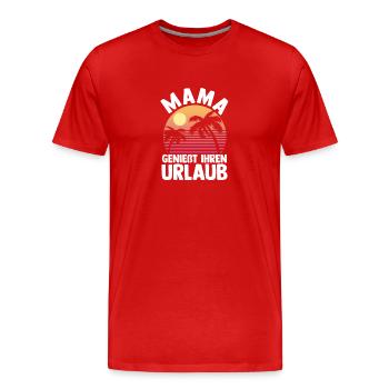 Vacancier Mère Maman - T-shirt bio Premium Homme - rouge - Devant - Damien (186cm)