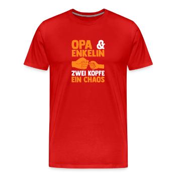 Papi et petit-fils - T-shirt bio Premium Homme - rouge - Devant - Damien (186cm)