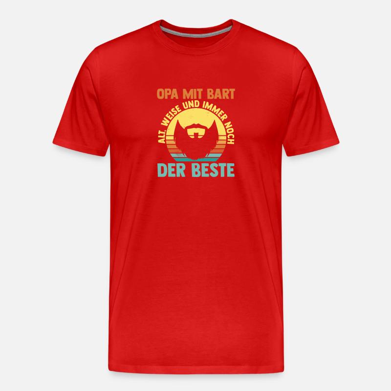 Papi avec une barbe - T-shirt bio Premium Homme - rouge