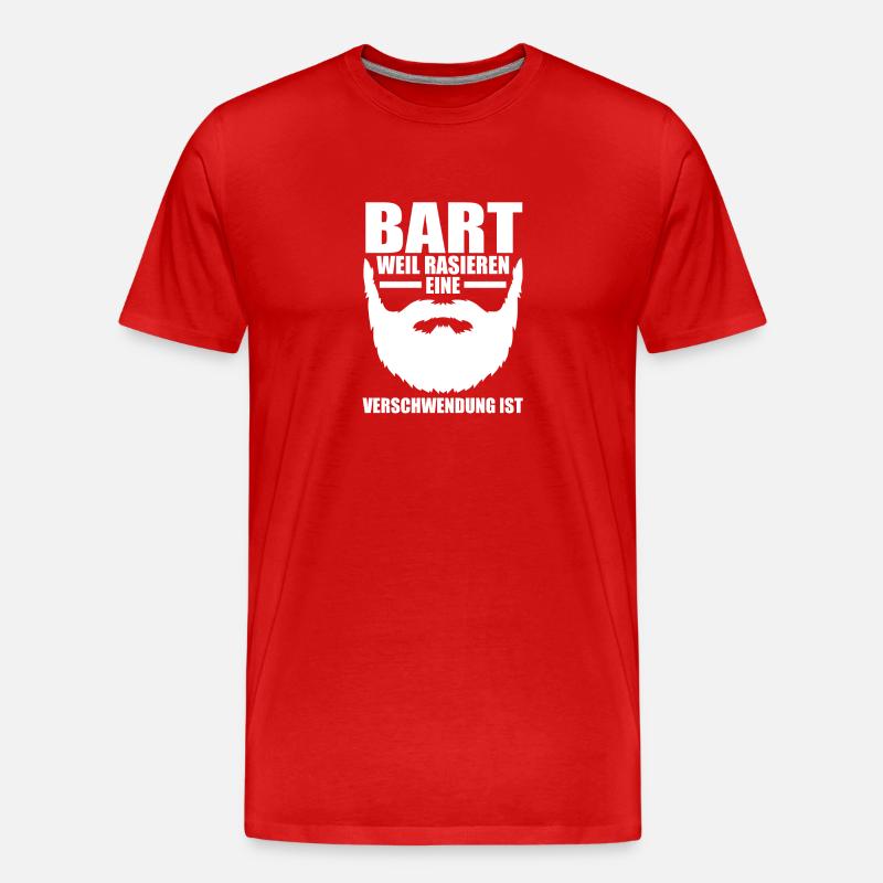 Bärtig Bartträger Bart - Männer Premium Bio T-Shirt - Rot