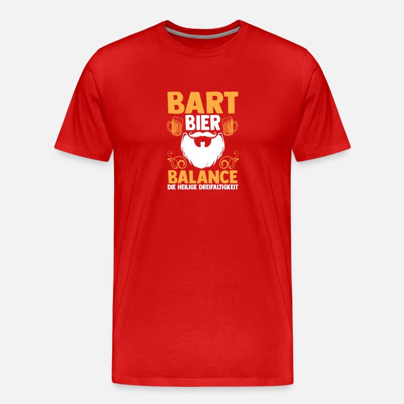 Bier Bärtig Bartträger Bart - Männer Premium Bio T-Shirt - Rot