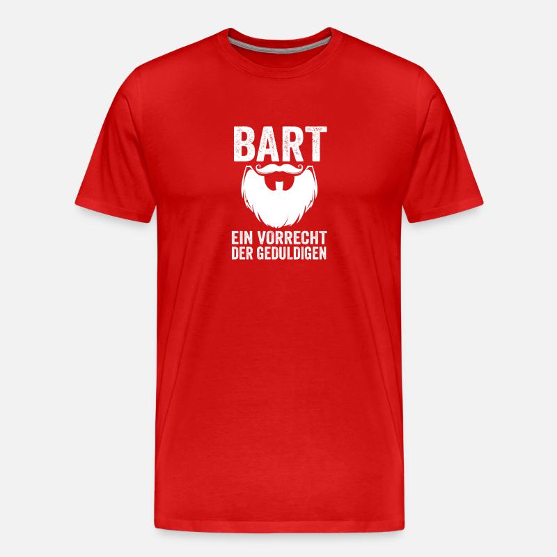 Bärtig Bartträger Bart - Männer Premium Bio T-Shirt - Rot