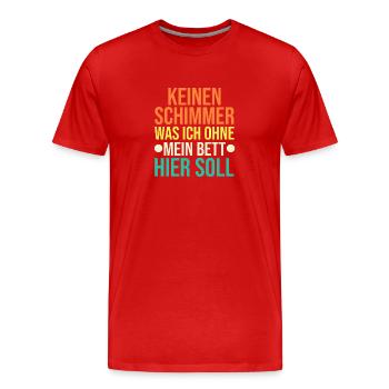 Langschläfer Shlafen Faul - Männer Premium Bio T-Shirt - Rot - Vorne - Damien (186cm)