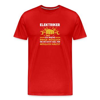 Maître électricien Ingénieur électricien Électricien - T-shirt bio Premium Homme - rouge - Devant - Damien (186cm)