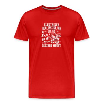 Maître électricien Ingénieur électricien Électricien - T-shirt bio Premium Homme - rouge - Devant - Damien (186cm)