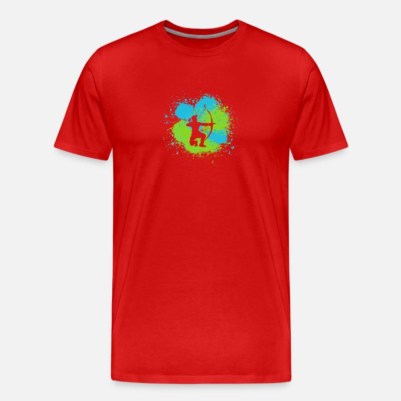 Bogenschütze Bogenschießen - Männer Premium Bio T-Shirt - Rot