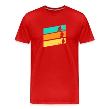 Joueurs de hockey sur glace Hockey sur glace - T-shirt bio Premium Homme - rouge - Devant - Damien (186cm)