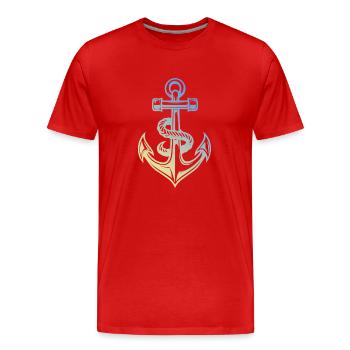 Ancre - T-shirt bio Premium Homme - rouge - Devant - Damien (186cm)