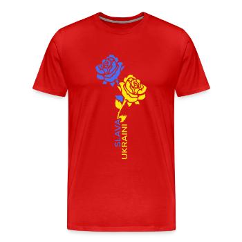 L’UKRAINE soutient Kiev Zelensky slava ukraini - T-shirt bio Premium Homme - rouge - Devant - Damien (186cm)
