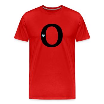 Buchstabe O Anfangsbuchstabe - Männer Premium Bio T-Shirt - Rot - Vorne - Damien (186cm)