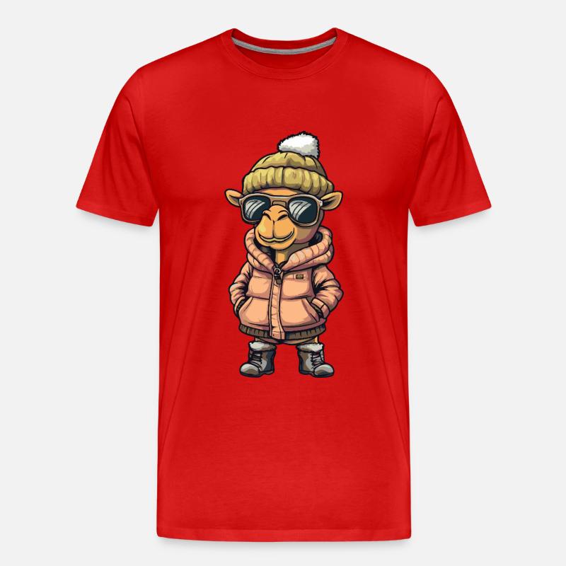 Kamel Cool Comic - Männer Premium Bio T-Shirt - Rot