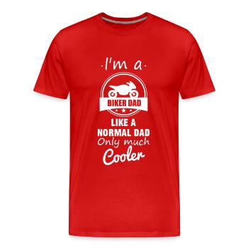 Papa Biker - Geschenk Vater Motorrad - Männer Premium Bio T-Shirt - Rot - Vorne - Damien (186cm)