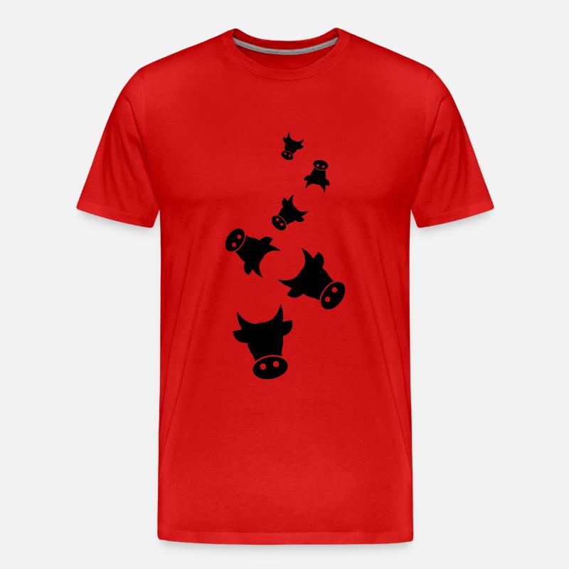 Rind Kopf Kuh - Männer Premium Bio T-Shirt - Rot