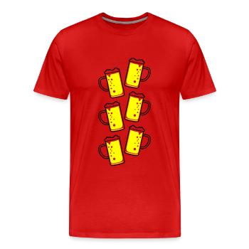 Chope de bière symbole de bière - T-shirt bio Premium Homme - rouge - Devant - Damien (186cm)