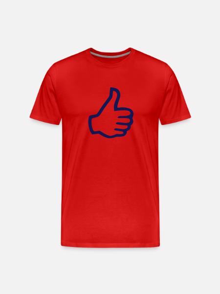 Thumbs Up Like comme - T-shirt bio Premium Homme - rouge