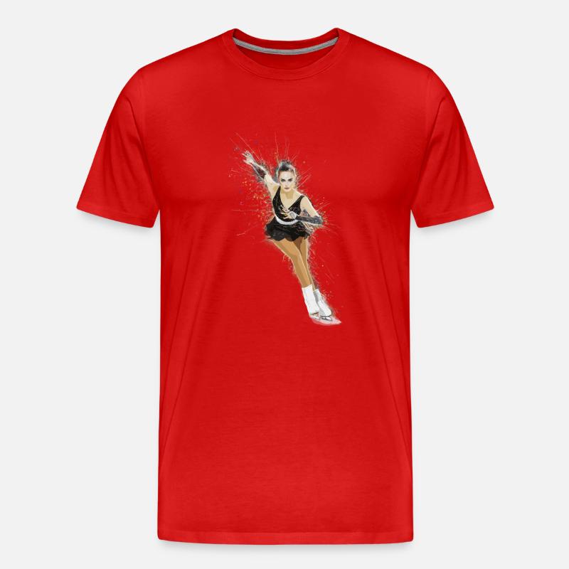 Dynamisches Eiskunstlaufen für einen - Männer Premium Bio T-Shirt - Rot