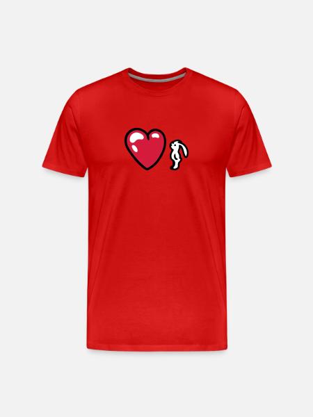 Bunny with Heart 3 - Men's Premium Organic T-Shirt - red
