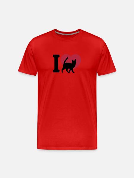 I love cats - Men's Premium Organic T-Shirt - red