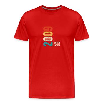 LIMITIERTE AUFLAGE 2009 - Männer Premium Bio T-Shirt - Rot - Vorne - Damien (186cm)