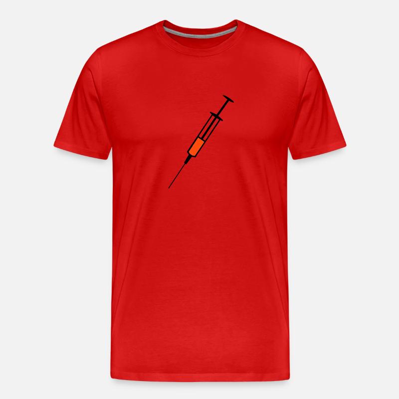 Spritze - Männer Premium Bio T-Shirt - Rot