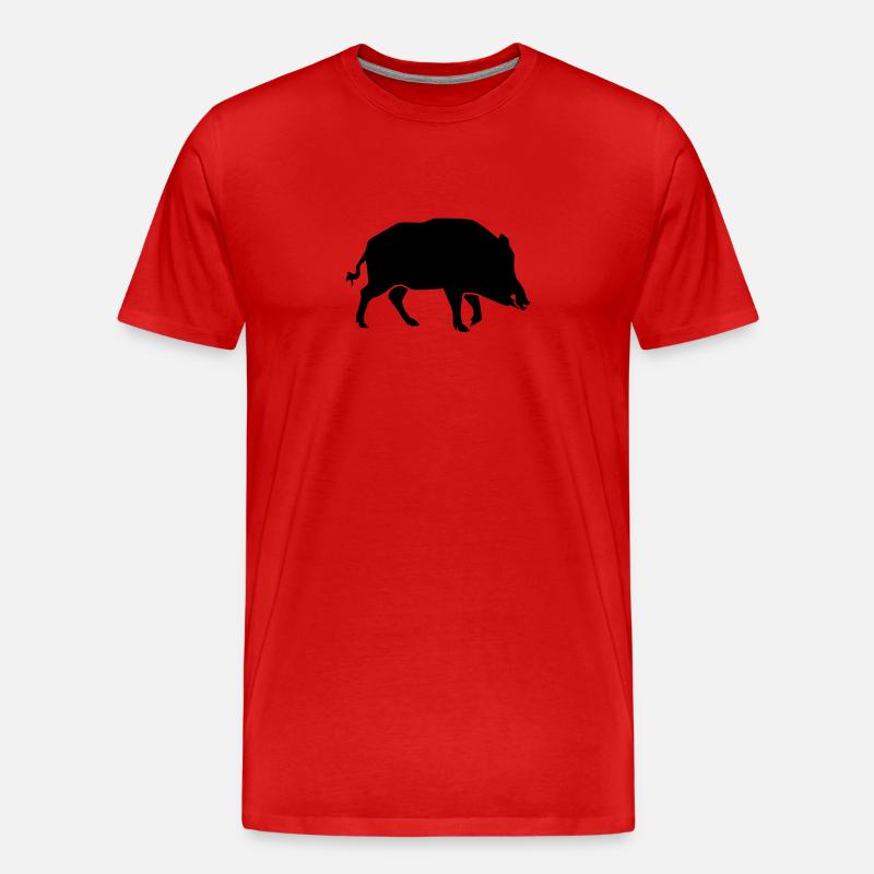 Wildschwein - Männer Premium Bio T-Shirt - Rot