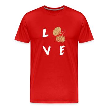 Vinyle - T-shirt bio Premium Homme - rouge - Devant - Damien (186cm)