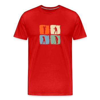 Golfspieler Golf - Männer Premium Bio T-Shirt - Rot - Vorne - Damien (186cm)