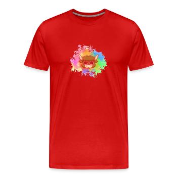 Bovins de buffle Bœufs - T-shirt bio Premium Homme - rouge - Devant - Damien (186cm)
