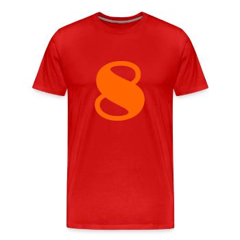 8. 8 YEARS. EIGHT. 8TH ANNIVERSARY. ANNIVERSARY - Men's Premium Organic T-Shirt - red - Front - Damien (186cm)
