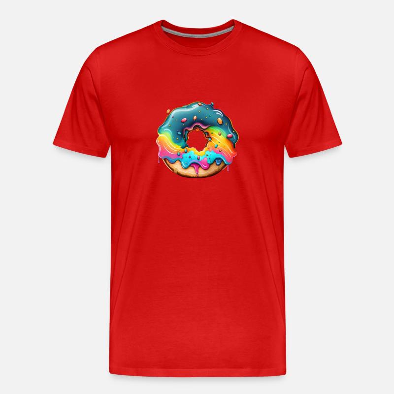 DONUT - CREME - Männer Premium Bio T-Shirt - Rot