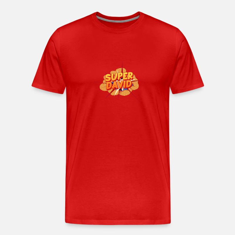 David - Männer Premium Bio T-Shirt - Rot