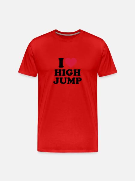 Hochsprung - Männer Premium Bio T-Shirt - Rot
