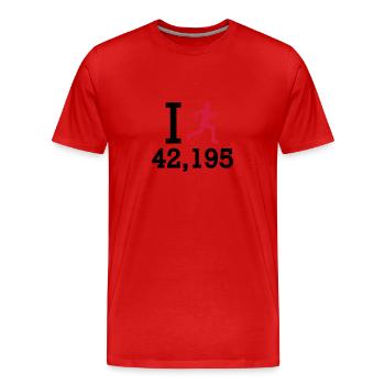 Marathon - T-shirt bio Premium Homme - rouge - Devant - Damien (186cm)