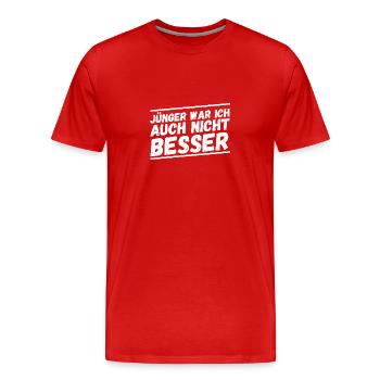 Ich Bin Nicht Alt Geburtstag - Männer Premium Bio T-Shirt - Rot - Vorne - Damien (186cm)