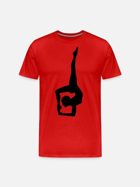 Dynamic yoga silhouette - Men's Premium Organic T-Shirt - red