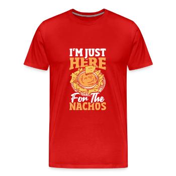 I'm only here for the nachos - Men's Premium Organic T-Shirt - red - Front - Damien (186cm)