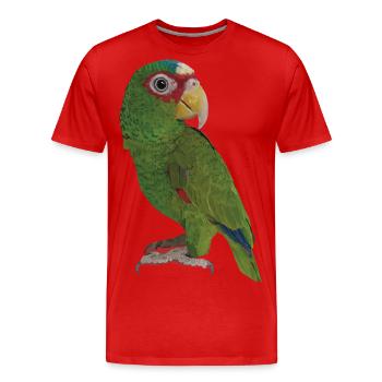 Der Blässstirnpapagei - Männer Premium Bio T-Shirt - Rot - Vorne - Damien (186cm)