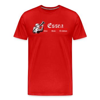 Essen Ehre Stolz Tradition - Männer Premium Bio T-Shirt - Rot - Vorne - Damien (186cm)