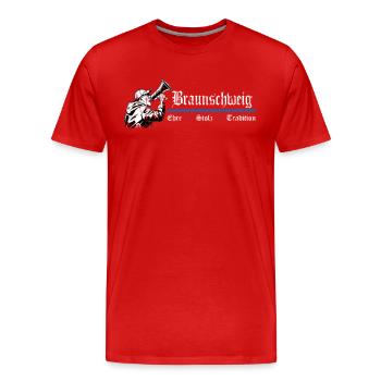 Braunschweig Ehre Stolz Tradition - Männer Premium Bio T-Shirt - Rot - Vorne - Damien (186cm)