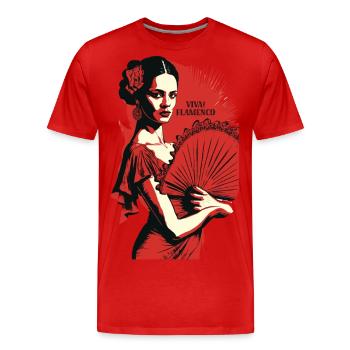VIVA! FLAMENCO - Männer Premium Bio T-Shirt - Rot - Vorne - Damien (186cm)