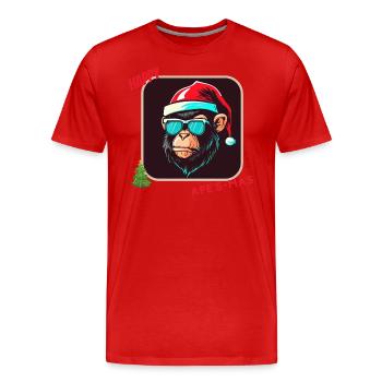 happy ape's mas - T-shirt bio Premium Homme - rouge - Devant - Damien (186cm)