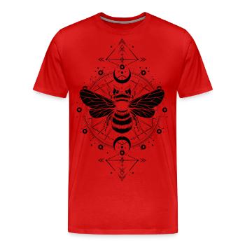 Astronomie - Mystische Bienenphasen Monde - Schwarz - Männer Premium Bio T-Shirt - Rot - Vorne - Damien (186cm)