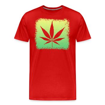 Kiffen Weed Ganja - Männer Premium Bio T-Shirt - Rot - Vorne - Damien (186cm)
