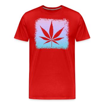 Kiffen Kiffer Weed Gras Stoner - Männer Premium Bio T-Shirt - Rot - Vorne - Damien (186cm)