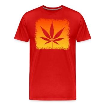Kiffen Kiffer Weed Gras Stoner - Männer Premium Bio T-Shirt - Rot - Vorne - Damien (186cm)