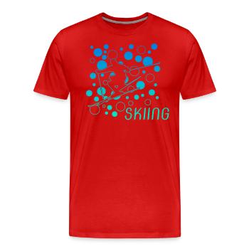 Skiing Ski skiing - Männer Premium Bio T-Shirt - Rot - Vorne - Damien (186cm)