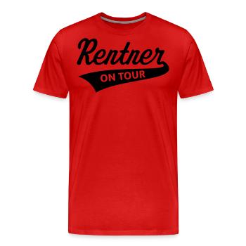 Rentner – On Tour (Rente / Ruhestand / Black) - Männer Premium Bio T-Shirt - Rot - Vorne - Damien (186cm)