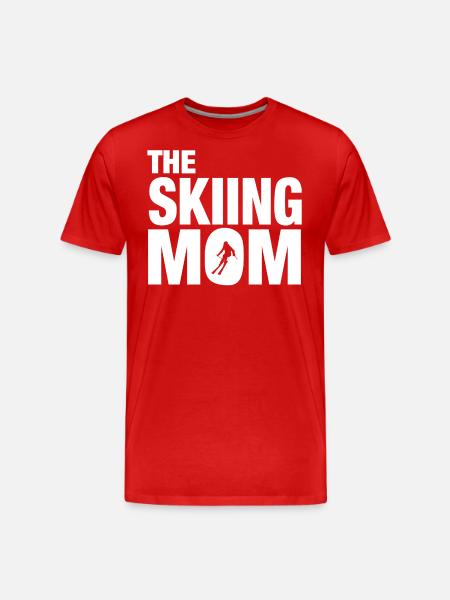 The Skiing Mom - Männer Premium Bio T-Shirt - Rot