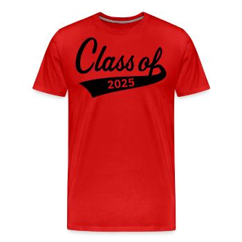 Classe de 2025 (Classe de graduation / B) - T-shirt bio Premium Homme - rouge - Devant - Damien (186cm)