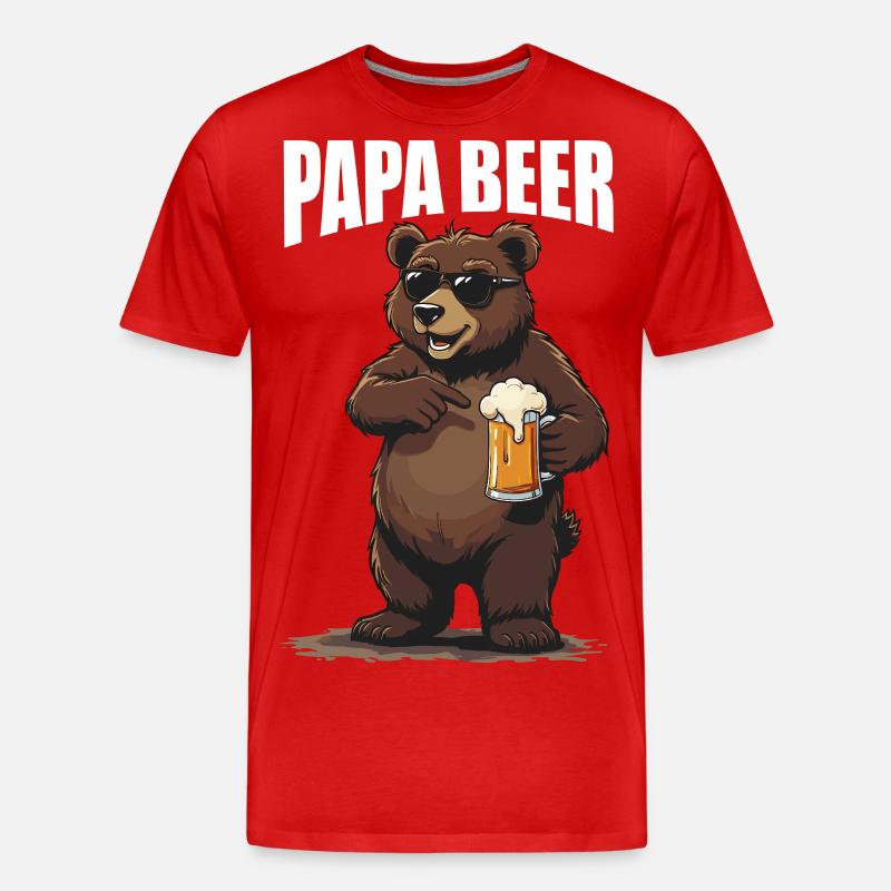 papa bier - Männer Premium Bio T-Shirt - Rot